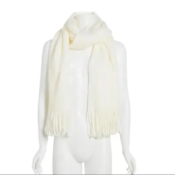 STEVE MADDEN Super-Soft Knit Muffler Chunky White Oversized Scarf - Picture 8 of 10
